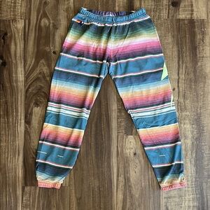Aviator Nation Red and Pink Sweatpants Cozy Striped Joggers